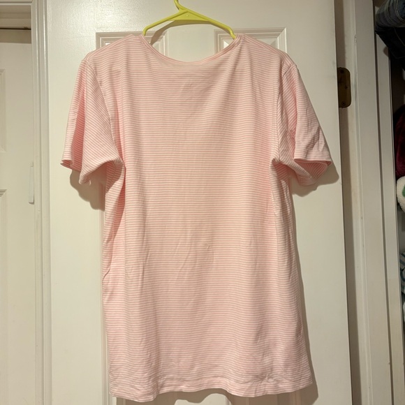 LAKE Short Sleeve Weekend Tee Pink & White Stripes Size XL - Picture 3 of 4